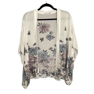 ARITZIA Fawkner Lightweight Kimono Blouse Cardigan Floral Print XS
